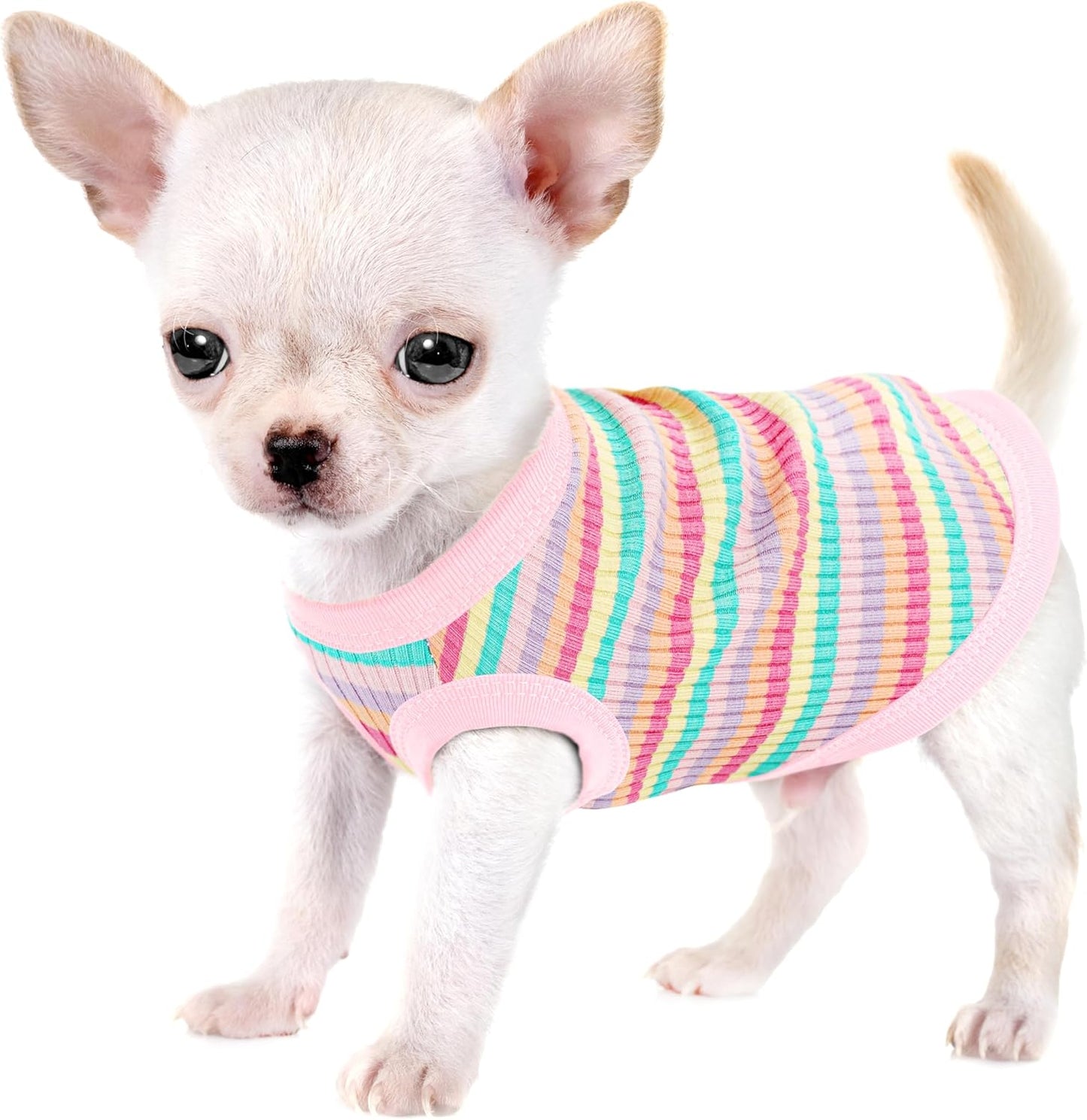 Elevate Your Pet's Comfort and Fashion: Premium 100% Cotton Rib Dog Shirt Vest for Small Breeds Like Chihuahuas, Yorkies, and Puppies .Year-Round Style with Tank-Style Puppy Attire Light Purple XXS - Image 14