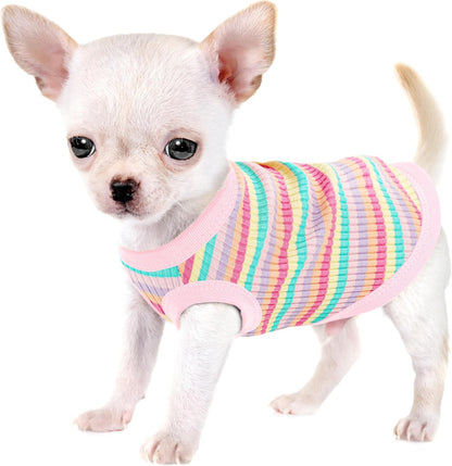 Elevate Your Pet's Comfort and Fashion: Premium 100% Cotton Rib Dog Shirt Vest for Small Breeds Like Chihuahuas, Yorkies, and Puppies .Year-Round Style with Tank-Style Puppy Attire Light Purple XXS - Image 14