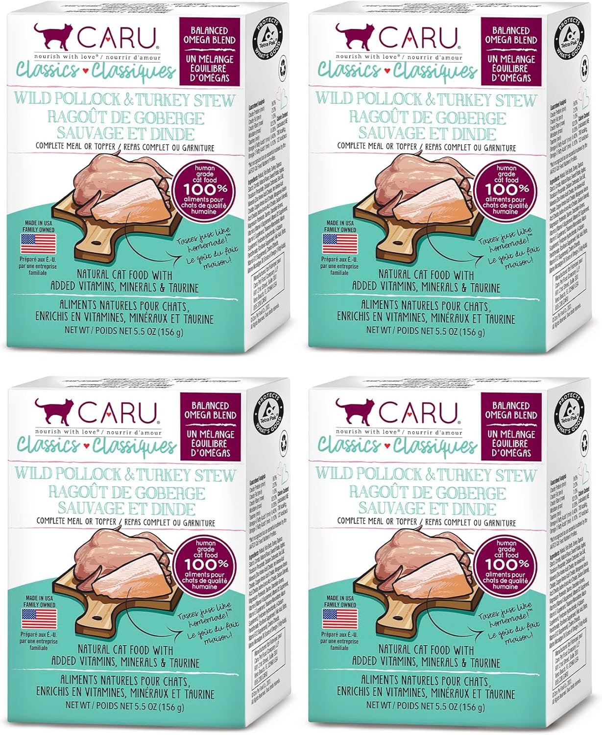 Caru - Classics Chicken & Wild Cod Stew for Cats - Healthy Functional Wet Cat Food or Food Topper - Balanced Omega Blend - 5.5 oz Cartons - Pack of 12 - Image 10