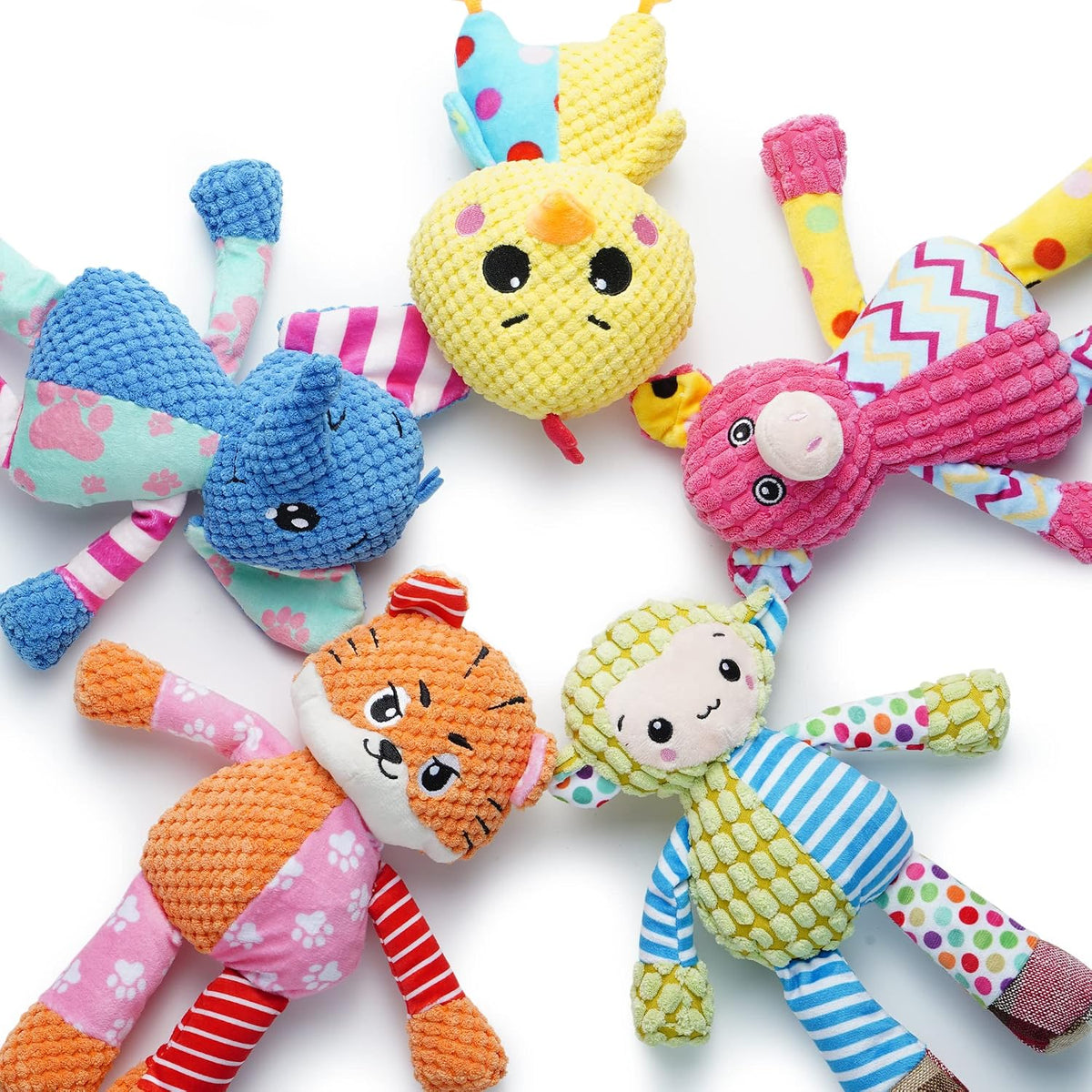 Nocciola 5-Pack Squeaky Dog Toys, Durable Stuffed Critter Zoo Dog Toys with Unique Squeak Sounds to Keep Dogs Busy, Puppy Toys for Small, Medium, and Large Dogs - Image 10