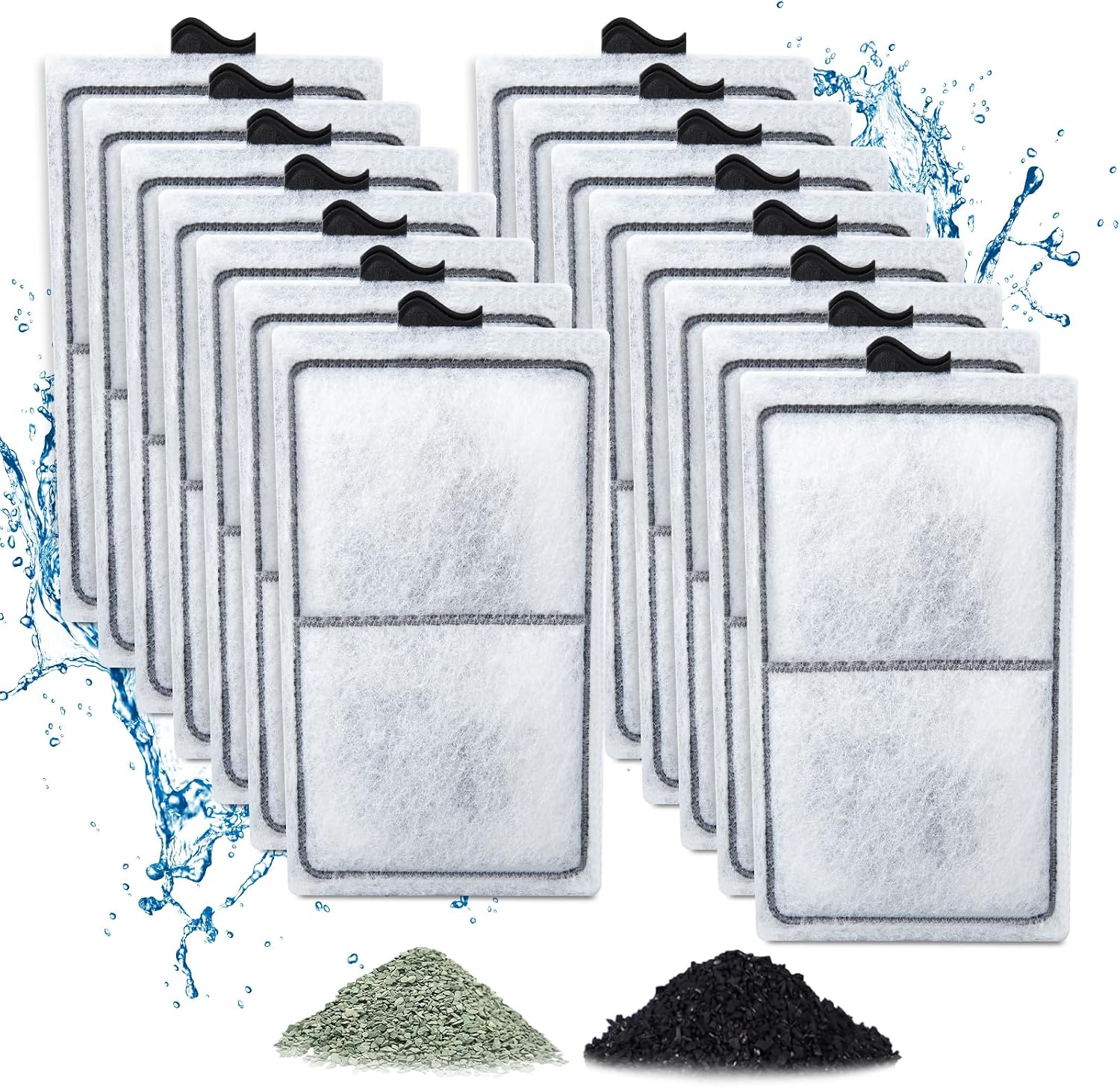 Zuqqony PF-S filter cartridges fifteen pack front view showcasing the blue filtration floss.