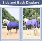 Gallopoff breathable horse rain blanket with secure belly straps
