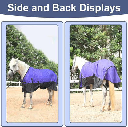 Gallopoff breathable horse rain blanket with secure belly straps