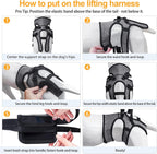 Durable composite fabric details of dog lift harness