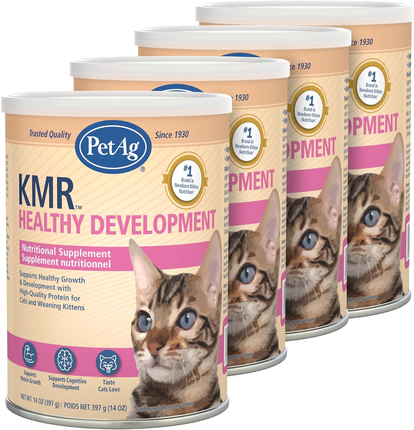 PetAg KMR Healthy Development 14 Ounces nutritional supplement bottle front view