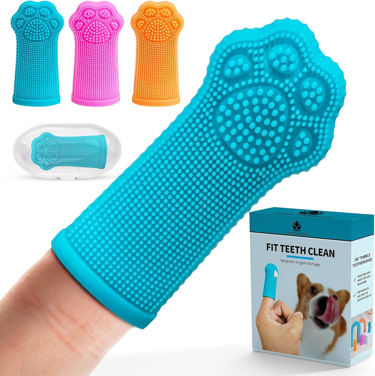 Hera Harmony finger toothbrush 3 pack front view