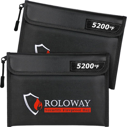 ROLOWAY Small Fireproof Bag (5 x 8 inches), Non-itchy Fireproof Money Bag for Cash, Valuables, Passport, Currency & Keys (2-Pack) - Image 10