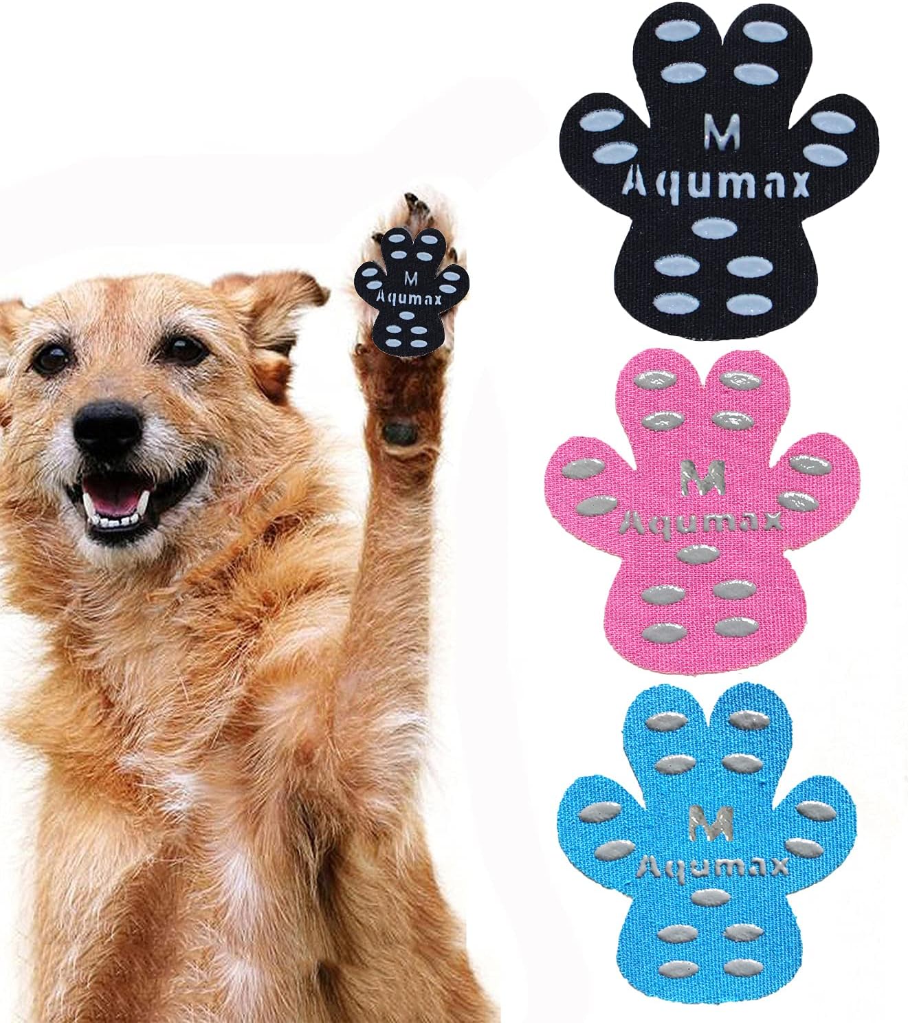 Comparison of dog paw with and without traction pads