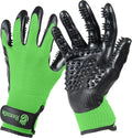 H HandsOn pet grooming gloves green medium front view