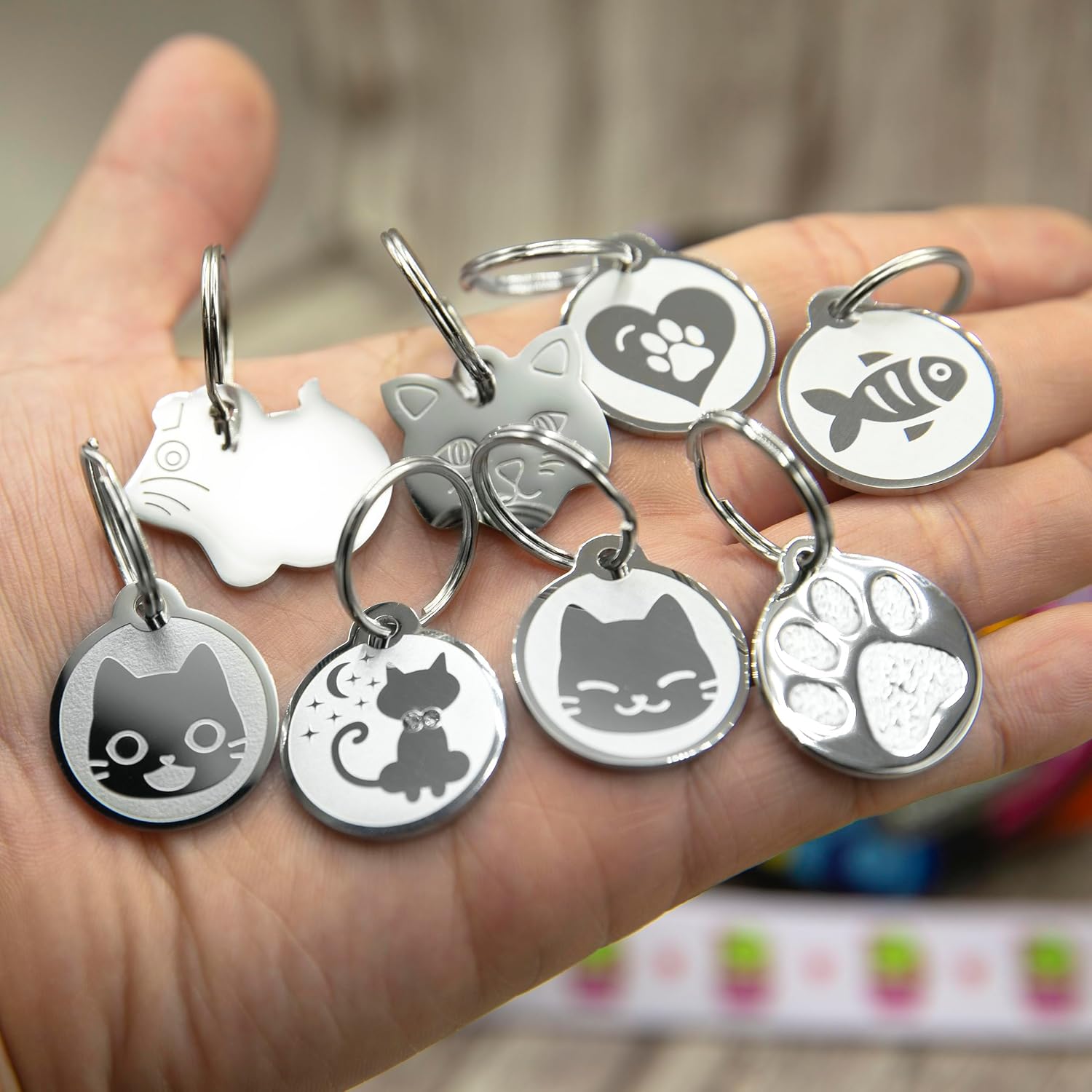 High quality imported American pet product for feline safety and owner contact info