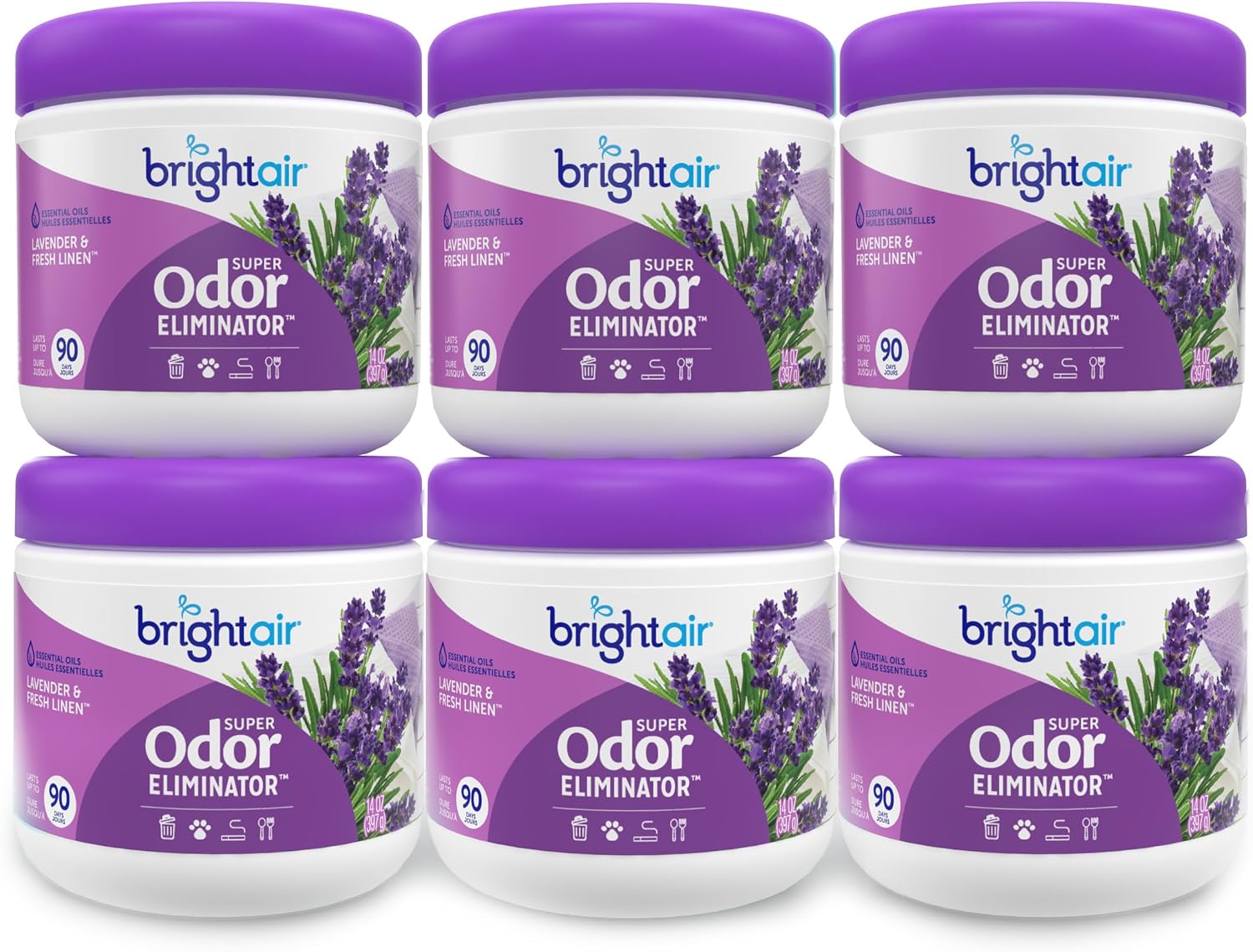 Bright Air 14 oz. Super Odor Eliminator, for Medium-Size Spaces, Cool Citrus Scent, Case of 6, Air Freshener, Natural Essential Oils, Lasts Up to 90 Days Each - Image 13