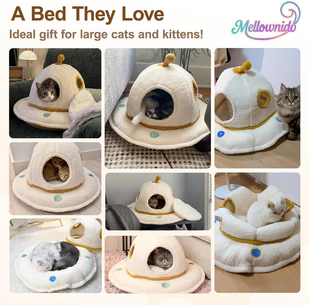 Side profile of 2 in 1 UFO pet hideaway