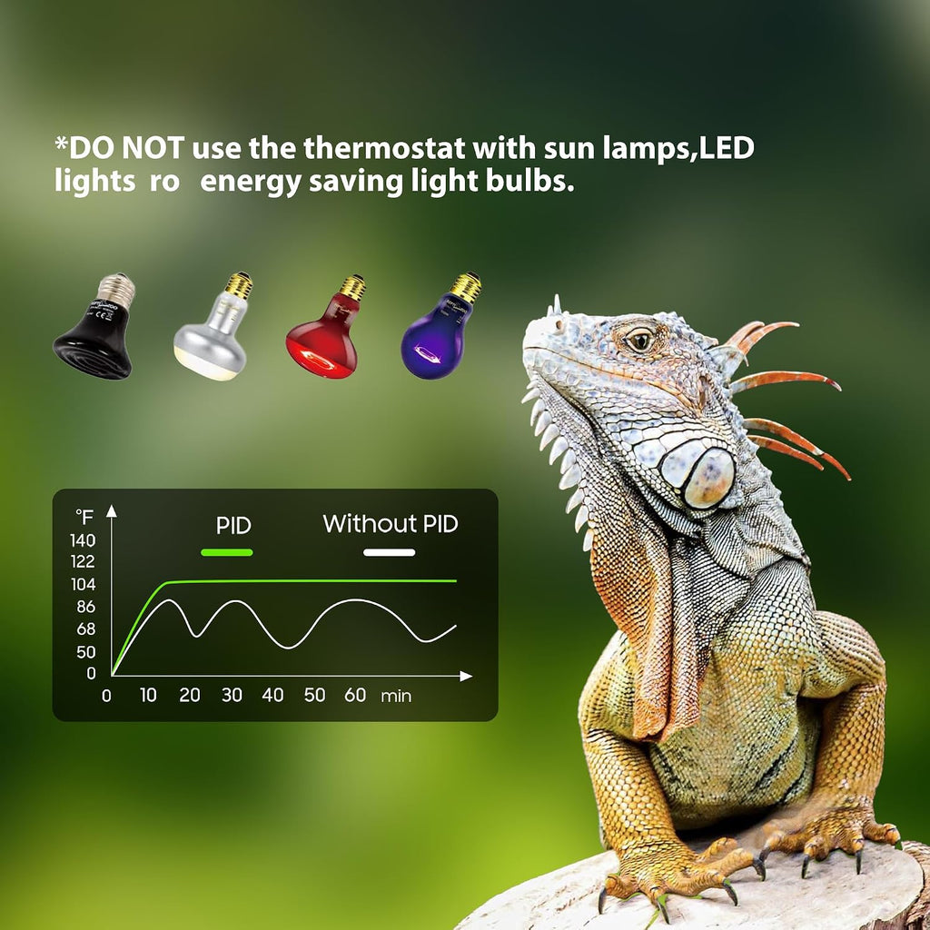 Repwild reptile thermostat control buttons and mode indicators
