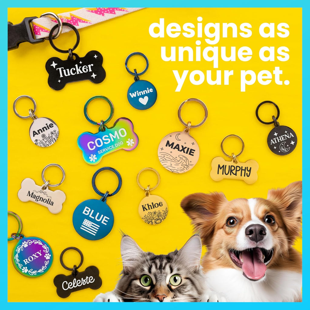 ExcelMark durable stainless steel custom engraved cat identity tag small size