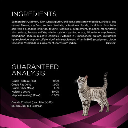 Purina Pro Plan UR St Ox feline formula ingredients and veterinary instructions side panel