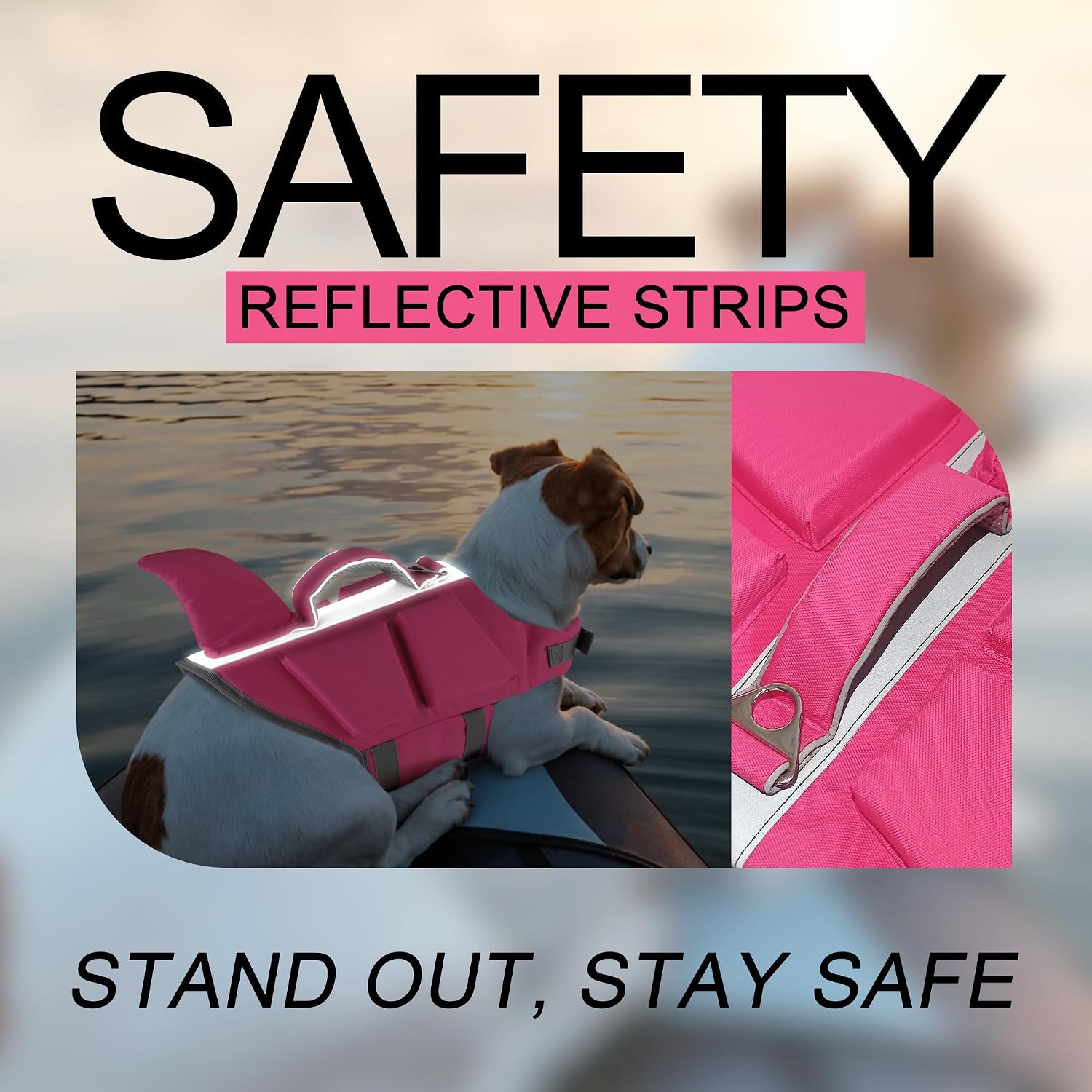 Dogcheer high buoyancy life jacket showcasing the extra foam insert panels
