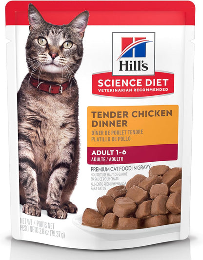 Hill's Science Diet Adult 1-6 Wet Cat Food Variety Pack, Chicken, Tuna, & Ocean Fish, 2.8 oz. Pouches, 12-Pack - Image 13