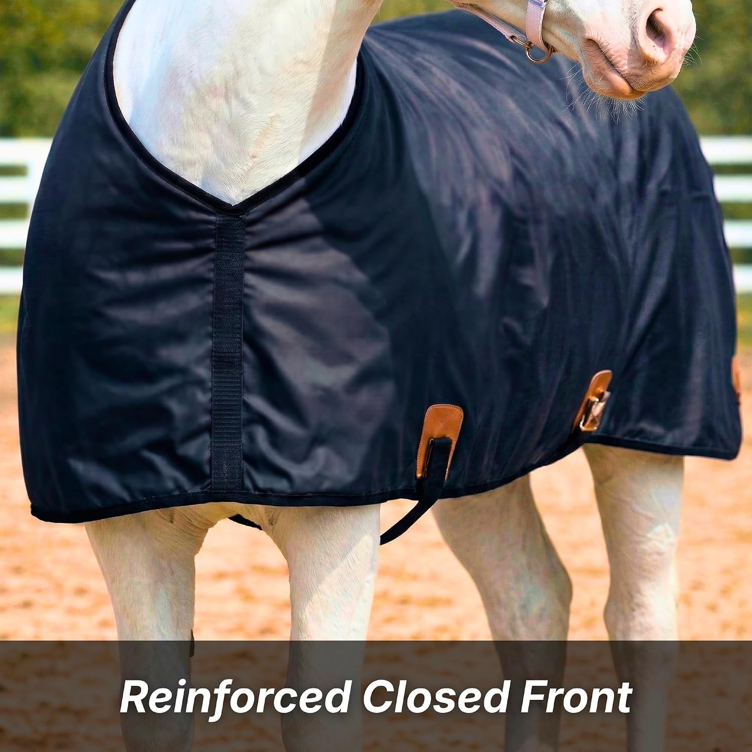 Side profile of a horse wearing the breathable 420-denier summer sheet rug.