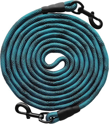 BTINESFUL Dog Tie Out, Check Cord Long Tether Rope Leash, 8ft 12ft 20ft 30ft 50ft 75ft Yard Training Dog Lead - Large Medium Small Dogs Outdoor Playing, Camping, or Backyard (12ft, Orange Black) - Image 11