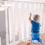 tupi Banister Guard for Baby and Pets - 300cm Extra Long Balcony Netting, Heavy Duty Stair Railing Cover, Child Safety Mesh for Kids and Toddlers, No Drill Barrier with 41 Zip Ties - Image 1
