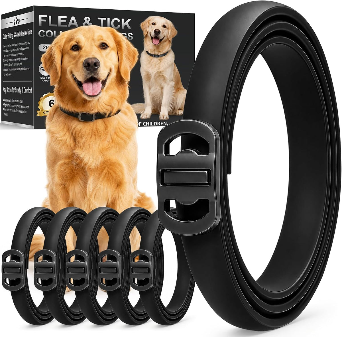Crobirware flea and tick collar 6 pack front view