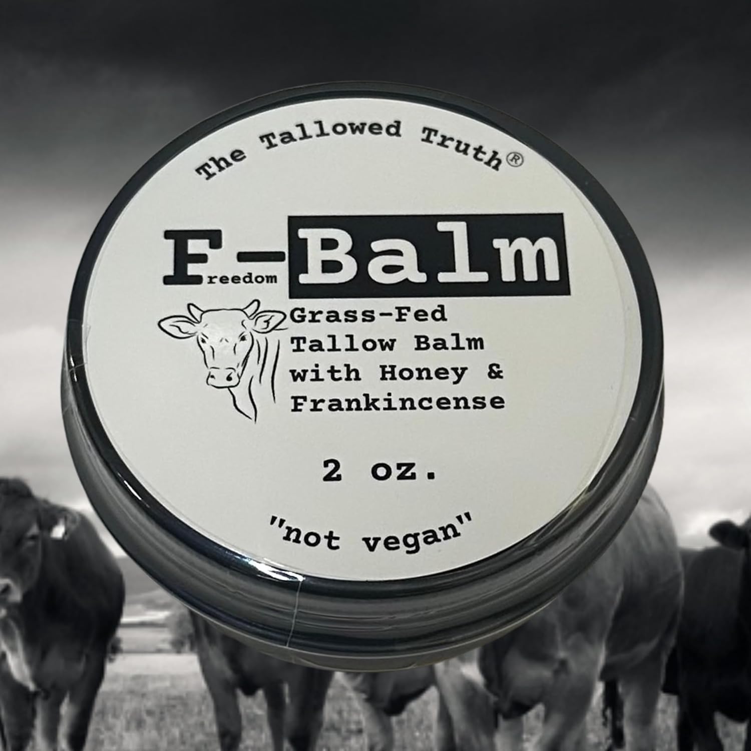 The Tallowed Truth F-Balm grass fed tallow face moisturizer jar front view