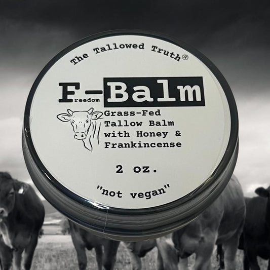 The Tallowed Truth F-Balm grass fed tallow face moisturizer jar front view