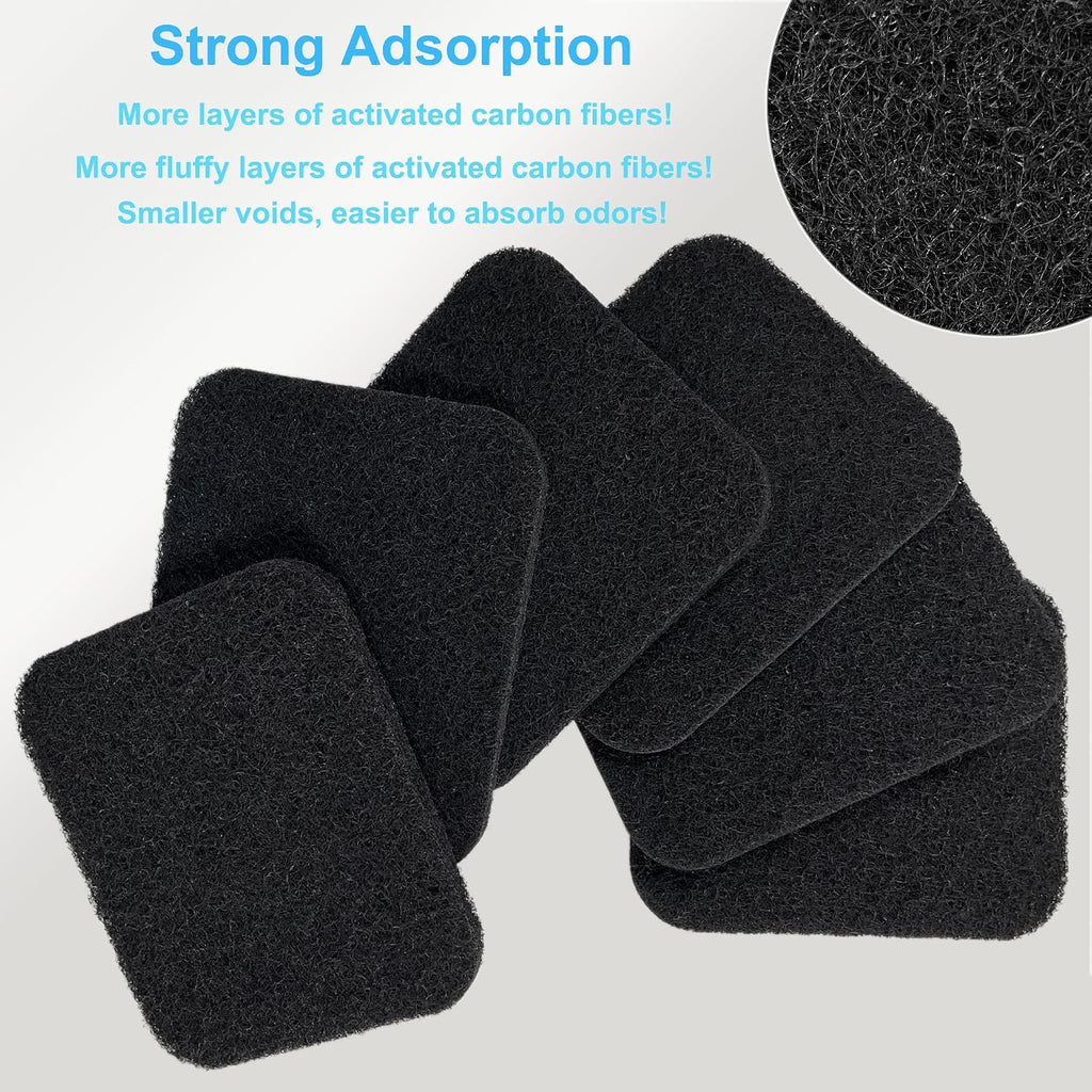 Natural coconut shell charcoal filter pads for pet waste disposal systems