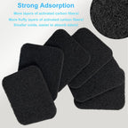 Natural coconut shell charcoal filter pads for pet waste disposal systems