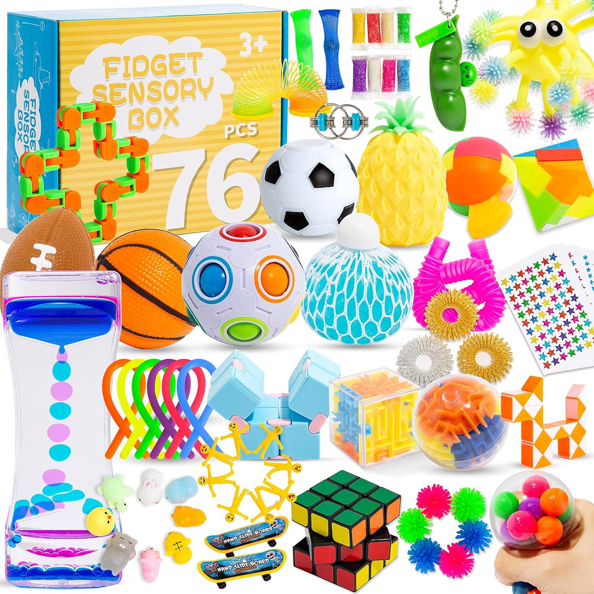 Projoyou 76 piece sensory fidget toys set front view