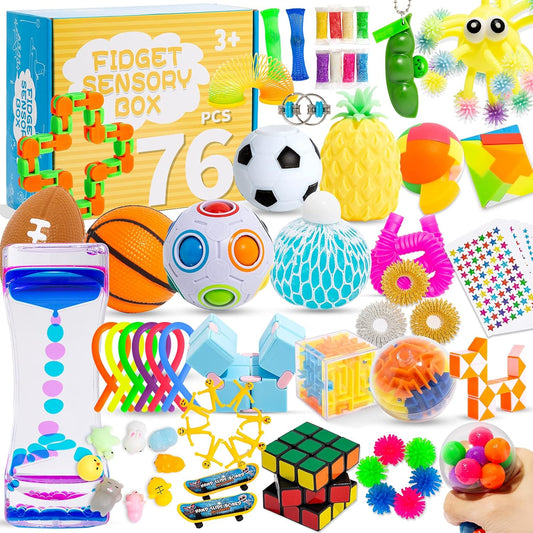 Projoyou 76 piece sensory fidget toys set front view