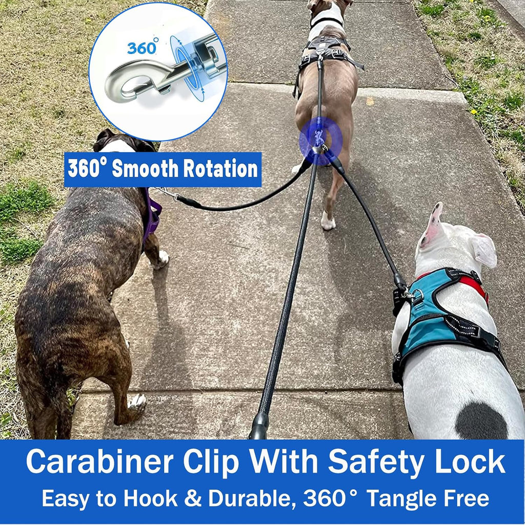 Sonqueen multi dog training leash highlighting the thickened soft foam padded grip