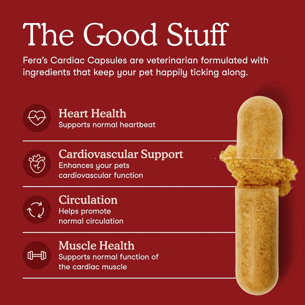 Fera Pets Cardiac Support 120 capsules label detail
