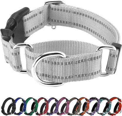 Hikiko Martingale Collar for Dogs Reflective Nylon Dog Collar with Quick Release Buckle Adjustable Training No Slip Dog Collars (Medium, Purple) - Image 12