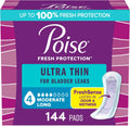 Poise Ultra Thin Incontinence Pads 144 count purple box front view