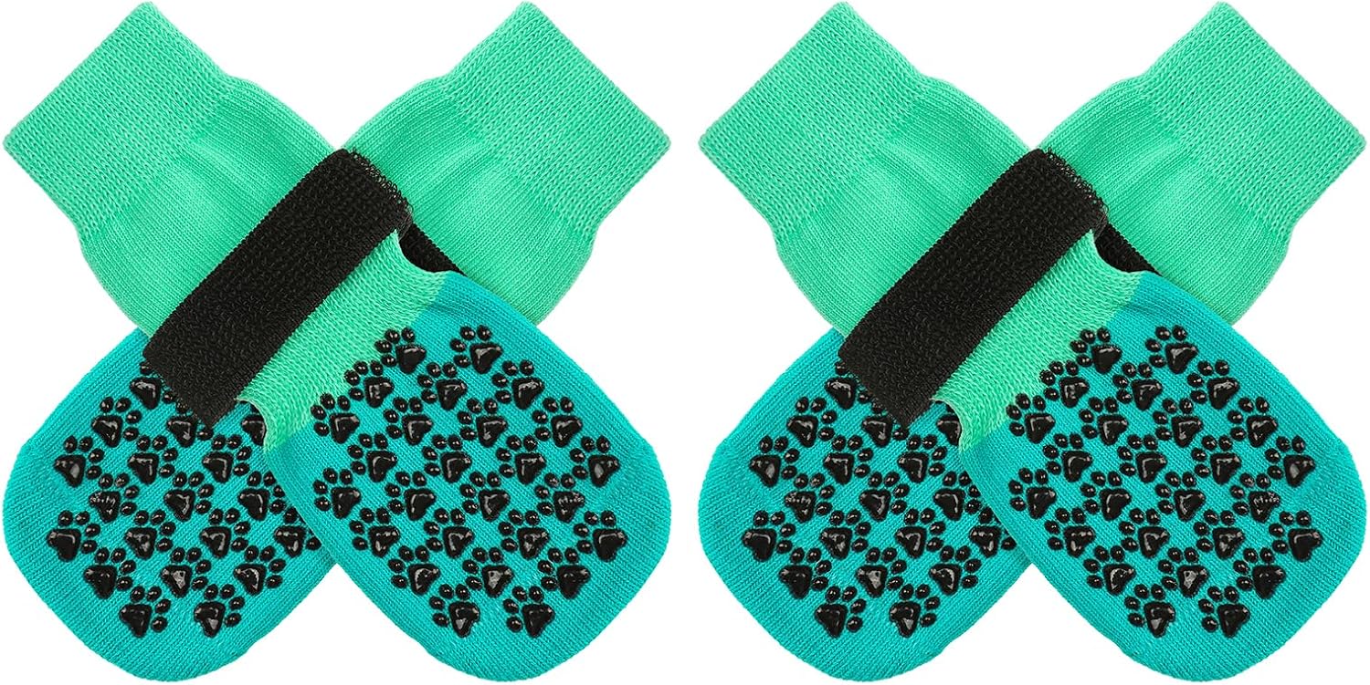 SCENEREAL Dog Socks to Prevent Licking Paws for Hot/Cold Pavement Anti Slip, Dog Shoes for Hardwood Floors, Dog Boots & Paw Protectors with Grippers for Small Medium Large Senior Dogs, Pink S - Image 12