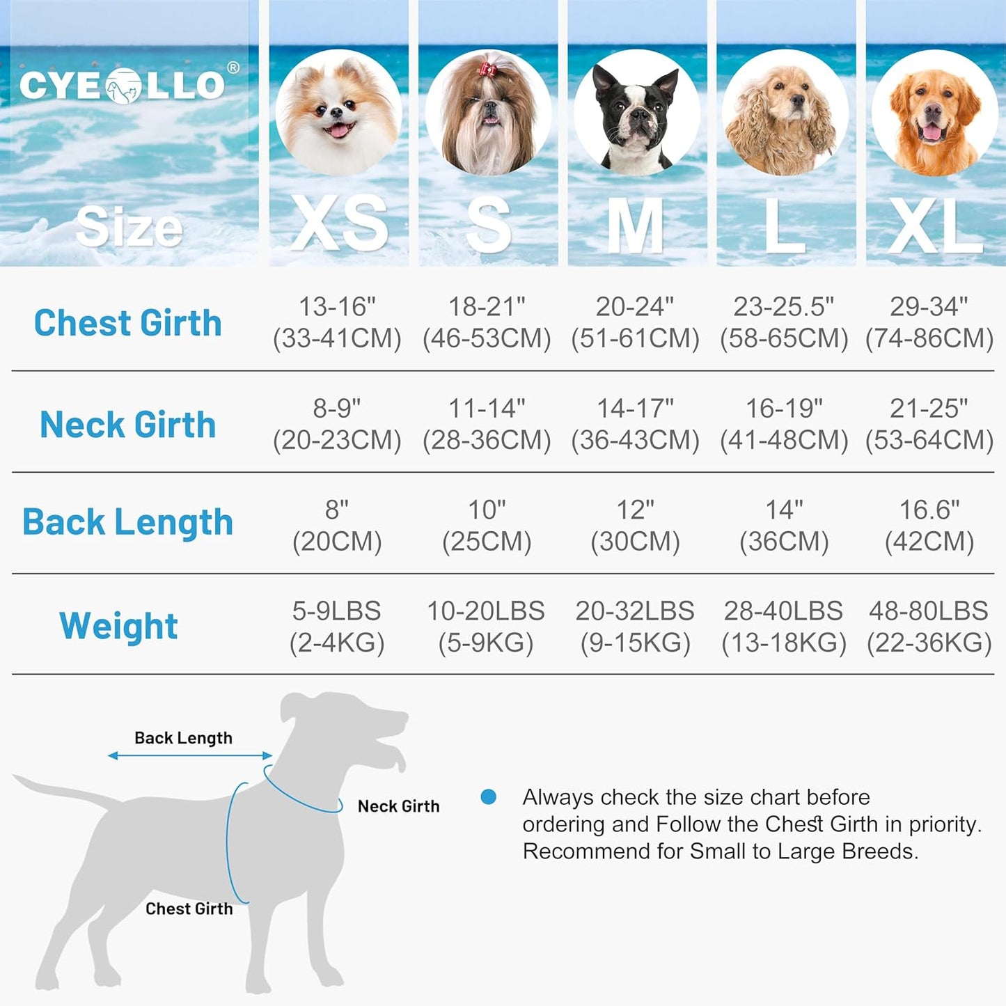 Cyeollo pet safety flotation vest with top rescue handle