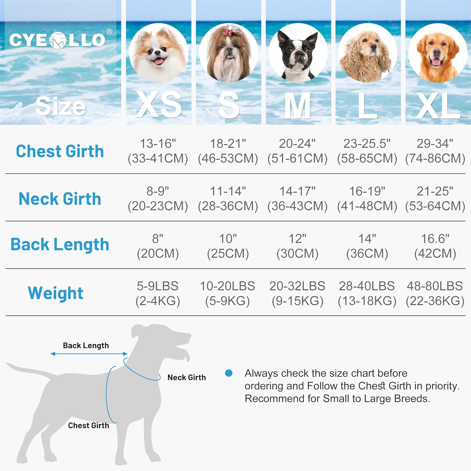 Cyeollo pet safety flotation vest with top rescue handle