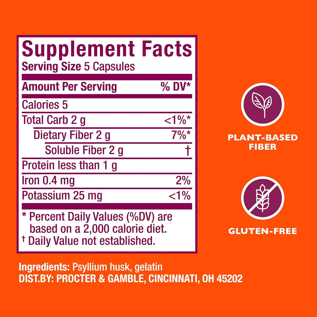 Metamucil, Psyllium Husk GLP-1 Friendly Fiber Capsules, 300 Capsules, 3-in-1 Fiber Supplement, Daily Psyllium Husk Fiber Capsules Help Support Digestive Health by Promoting Regularity* - Image 7
