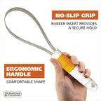 Orange and white non slip ergonomic handle of Wahl blade