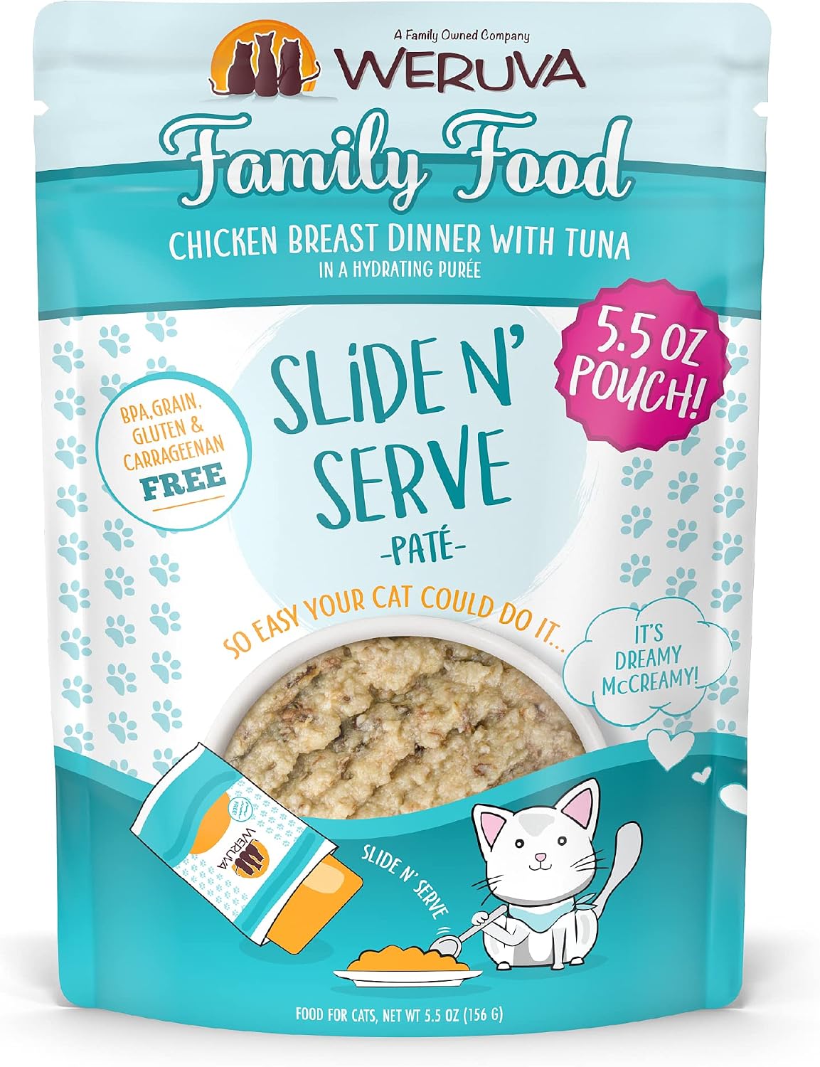 Weruva Slide N' Serve Pat Wet Cat Food, The Showcase Chowdown Variety Pack, 2.8oz Pouch, Pack of 16 - Image 14