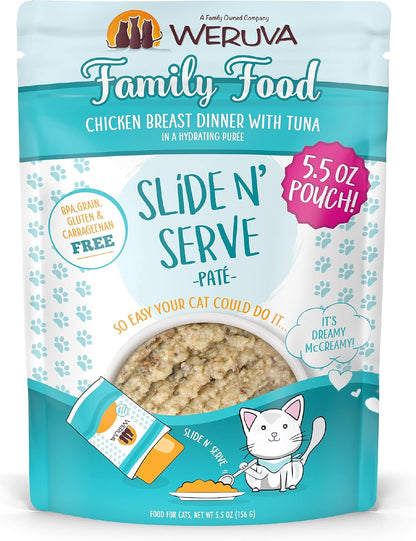 Weruva Slide N' Serve Pat Wet Cat Food, The Showcase Chowdown Variety Pack, 2.8oz Pouch, Pack of 16 - Image 14