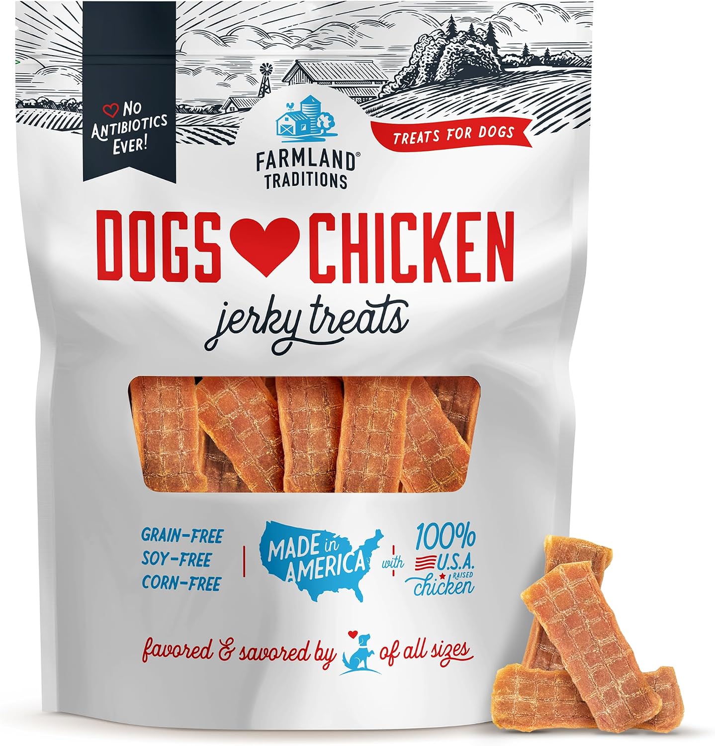 Farmland Traditions Filler Free Dogs Love Chicken Premium Jerky Treats for Dogs, 3 lb. Bag - Image 12