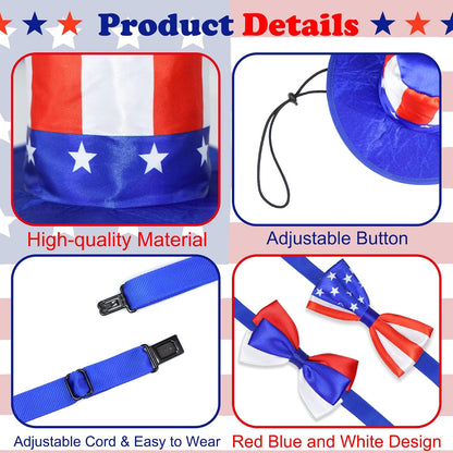 Small dog wearing 4th of July outfit set