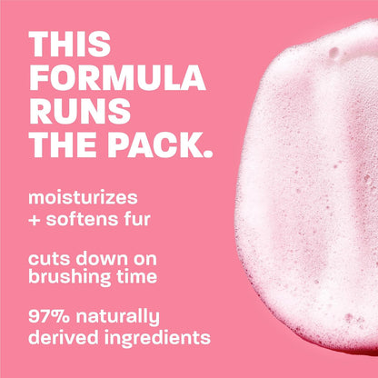 Back label of Tropiclean dog conditioner showing natural ingredients