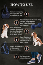 Detail of magnetic pockets on the pet sling carrier