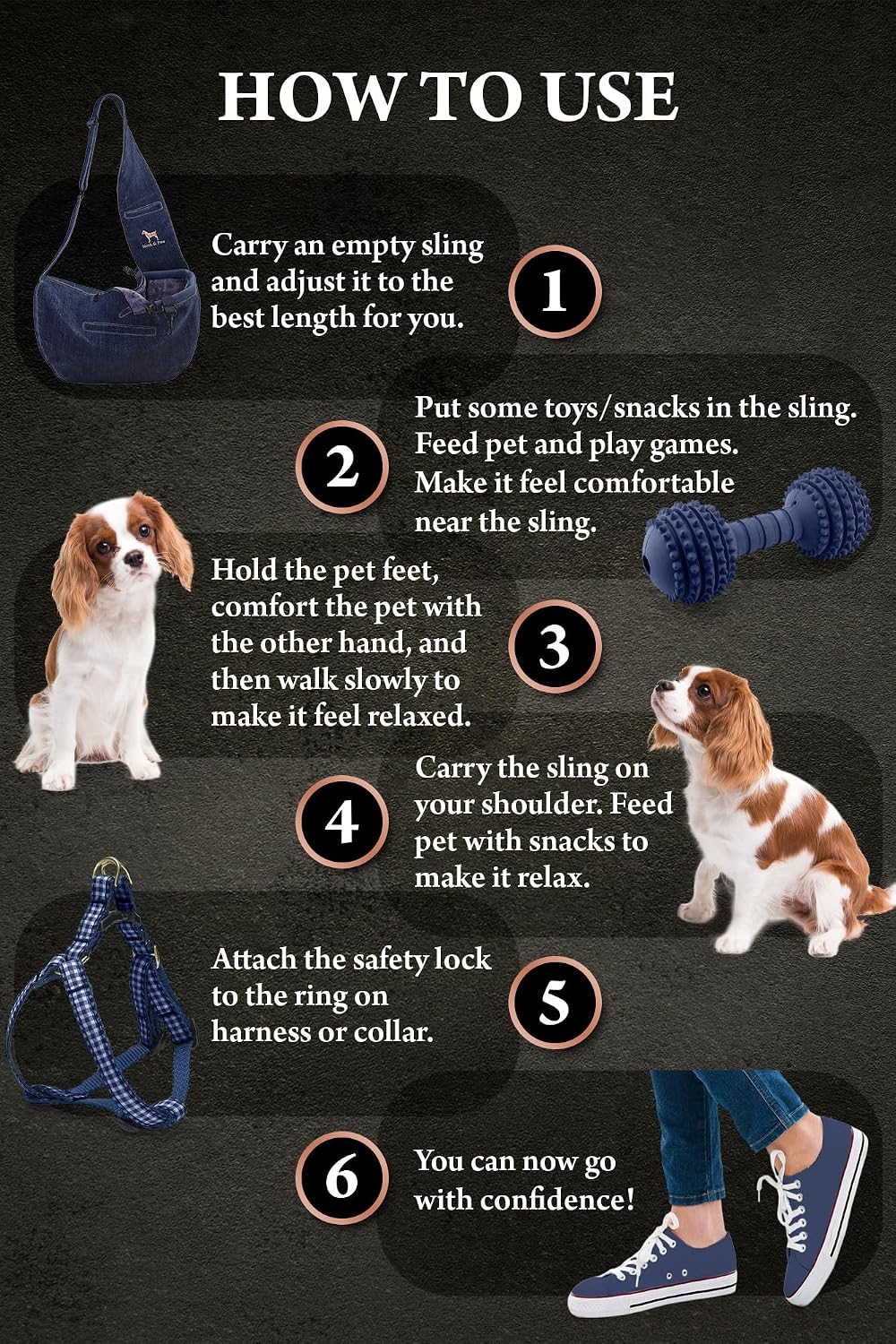 Detail of magnetic pockets on the pet sling carrier