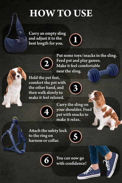 Detail of magnetic pockets on the pet sling carrier