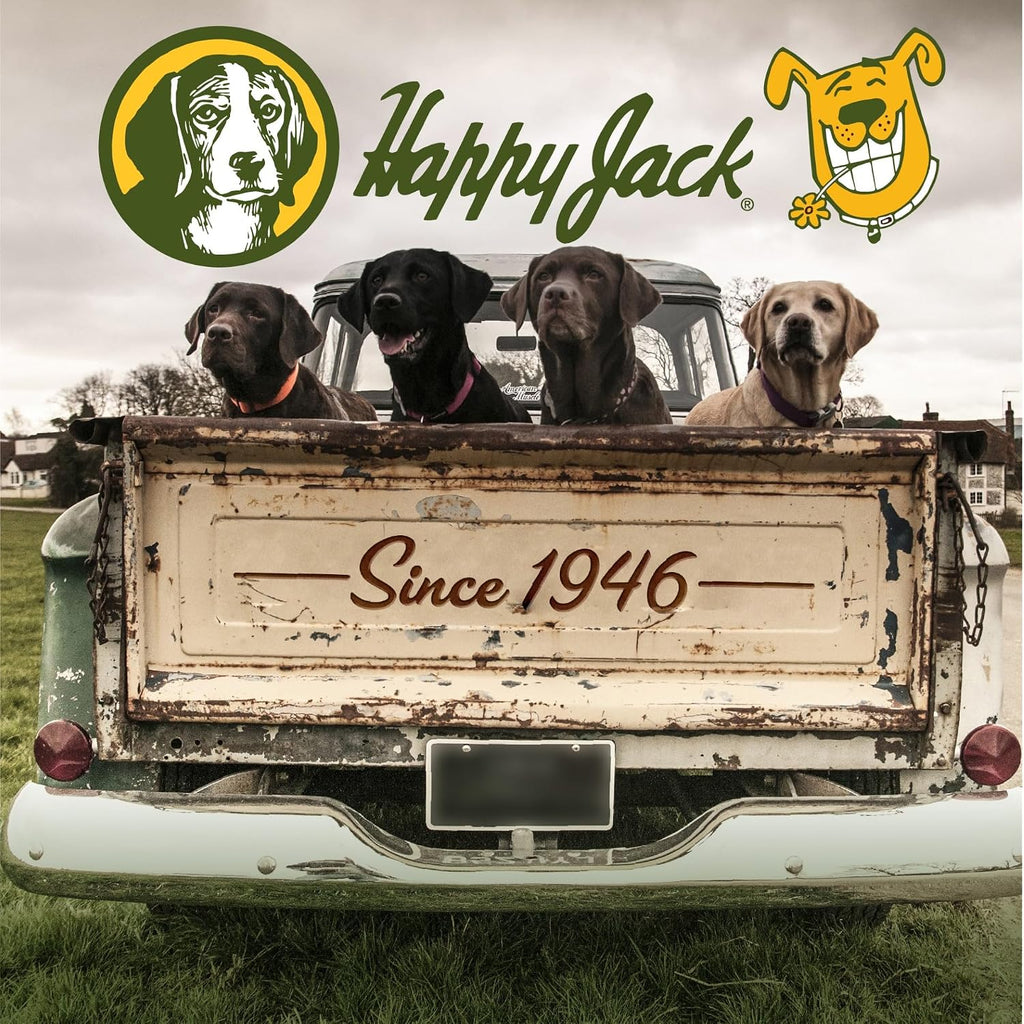 Application demonstration of Happy Jack flea spray