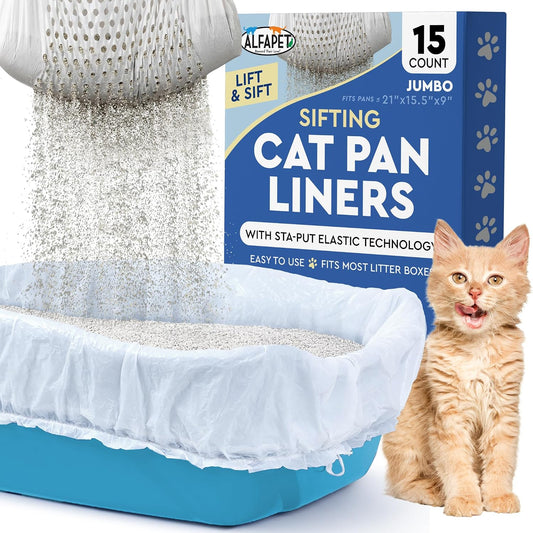 Alfapet Sifting Cat Litter Box Liners front packaging view